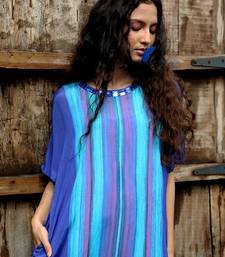 Blue printed chiffon kurta set