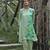 Green printed crepe kurta set