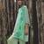 Green printed crepe kurta set