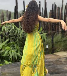 Yellow printed chiffon co ord set