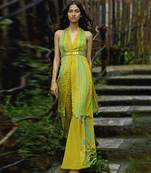 Yellow printed chiffon co ord set