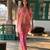 Pink printed crepe kurta set