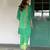 Green printed crepe kurta set