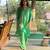 Green printed crepe kurta set
