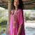 Pink printed crepe kurta set