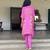 Pink printed crepe kurta set