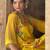Yellow printed satin sharara set