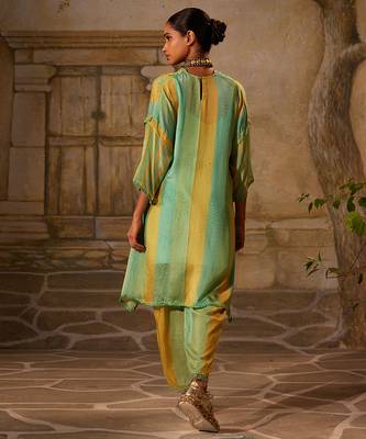 Mint Green printed chiffon kurta set 2