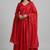 Red chanderi cotton hand work gown with pant, fully stitched ethnic wear