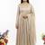 Beige chanderi cotton hand work gown with pant, fully stitched ethnic wear