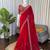 Red Designer Saree With Beds Embroidery Work In Trending Fendi Silk
