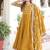 Mustard Sequins & zari Embroidered Gown & Dupatta