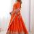 ORANGE EMBROIDERY SILK BLEND LEHENGA SET CHOLI WITH DUPATTA