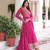 Rani Pink Georgette Embroidered Gown Set
