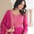 Rani Pink Georgette Embroidered Gown Set