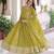 Green Georgette Embroidered Gown & Dupatta