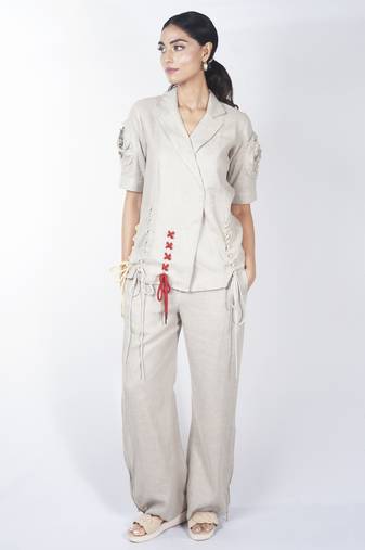 Beige linen co ord set