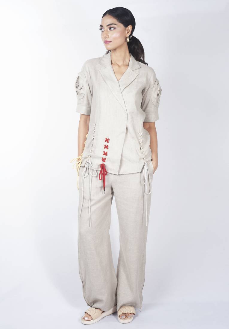 Beige linen co ord set