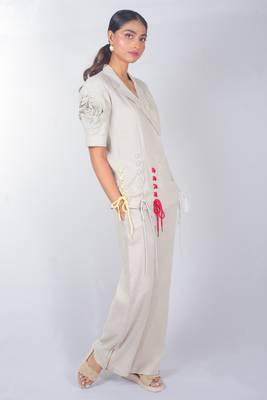 Beige linen co ord set 2