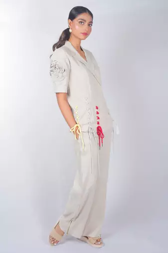 Beige linen co ord set
