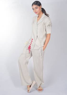 Beige linen co ord set 3