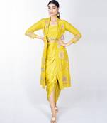Yellow embroidered linen co ord set
