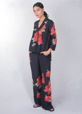 Blue printed linen co ord set 3