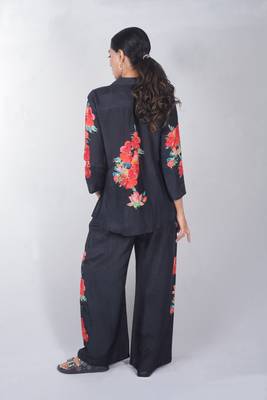 Blue printed linen co ord set 4