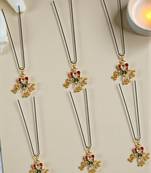 Set of 6 gold plated kundan bird design juda pins head jewellery