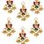 Set of 6 gold plated kundan bird design juda pins head jewellery