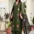green floral printed cotton kurta trouser and dupatta set