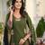 green floral printed cotton kurta trouser and dupatta set