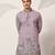 Purple viscose silk thread & sequins embroidered work wedding festival marriage party wear straight mens kurta