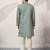 PISTA GREEN VISCOSE SILK THREAD & SEQUINS EMBROIDERED WORK WEDDING FESTIVAL MARRIAGE PARTY WEAR STRAIGHT MENS KURTA