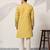 Yellow viscose silk thread & sequins embroidered work wedding festival marriage party wear straight mens kurta