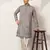 GREY VISCOSE SILK THREAD & SEQUINS EMBROIDERED WORK WEDDING FESTIVAL MARRIAGE PARTY WEAR STRAIGHT MENS KURTA