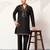 BLACK VISCOSE SILK THREAD & SEQUINS EMBROIDERED WORK WEDDING FESTIVAL MARRIAGE PARTY WEAR STRAIGHT MENS KURTA WITH PANT