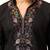 Black viscose silk thread & sequins embroidered work wedding festival marriage party wear straight mens kurta with pant