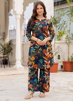 multicolor floral printed cotton kurta & trouser 2