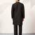 Black viscose silk thread & sequins embroidered work wedding festival marriage party wear straight mens kurta with pant