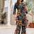 floral printed multicolor cotton kurta & trouser
