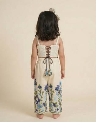 Flora Khadi Cotton Embroidered Co-Ord Set for Girls (0  12 Years) 2