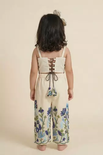 Flora Khadi Cotton Embroidered Co-Ord Set for Girls (0   12 Years)