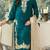 Blue embroidered silk pakistani salwar suit