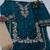Blue embroidered silk pakistani salwar suit