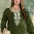Green embroidered silk pakistani salwar suit