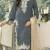 Grey embroidered silk pakistani salwar suit