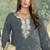 Grey embroidered silk pakistani salwar suit