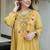 Women ethnic motifs embroidered regular thread work kurta with palazzos