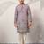 Purple viscose silk thread & sequins embroidered work wedding festival marriage party wear straight mens kurta